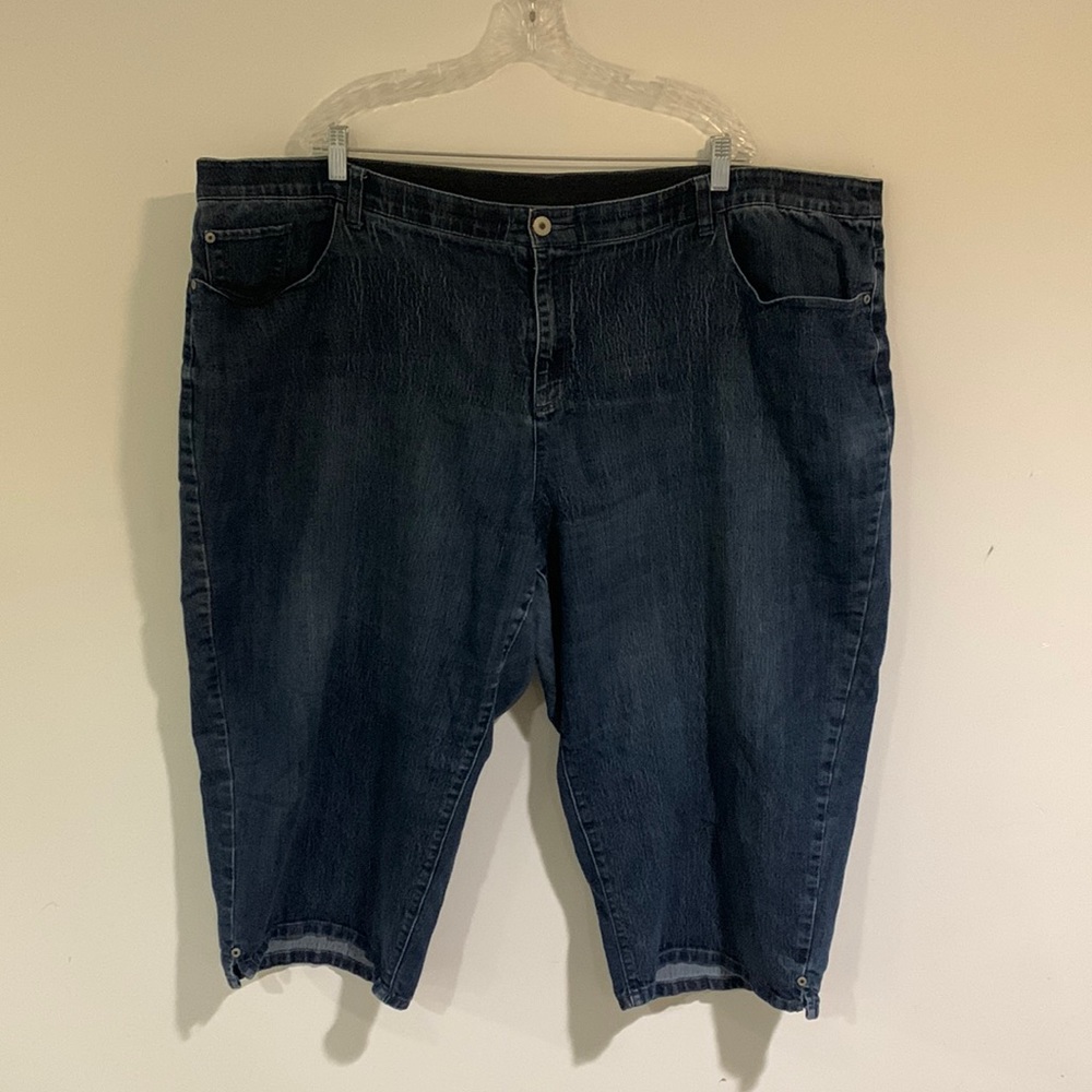 CJ Banks Blue Jean Cropped Pants, Size 30W